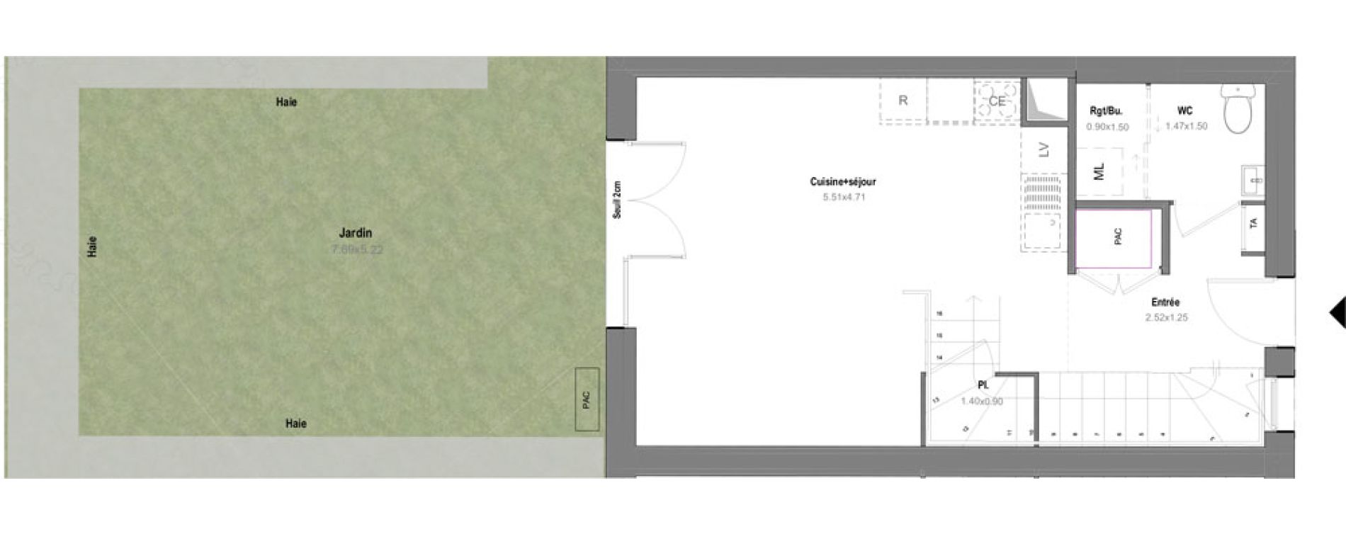 Maison T3 de 63,97 m2 &agrave; Grignon Centre