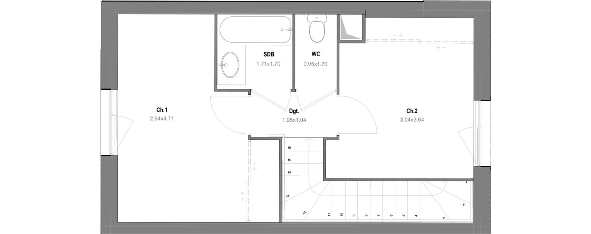 Maison T3 de 63,97 m2 &agrave; Grignon Centre