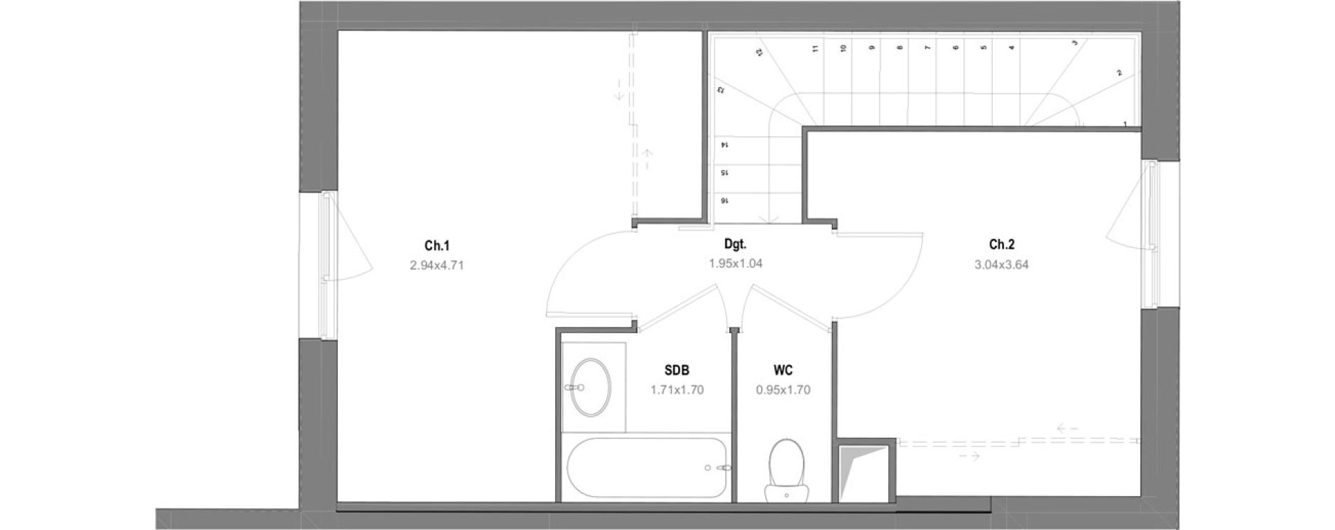 Maison T3 de 63,97 m2 &agrave; Grignon Centre