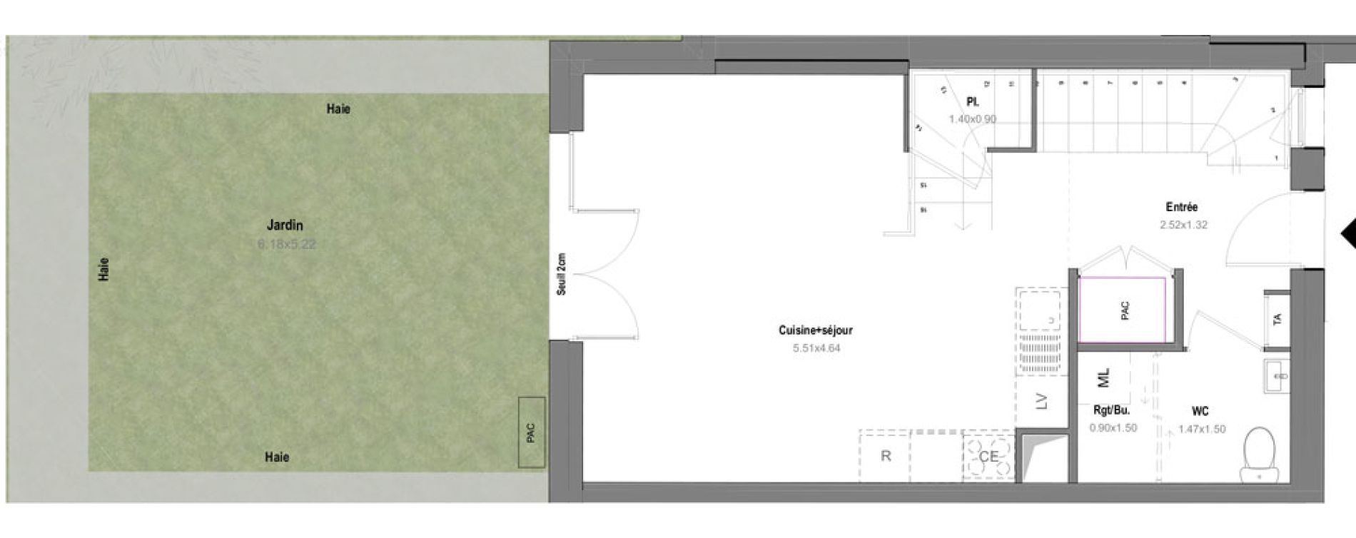 Maison T3 de 63,88 m2 &agrave; Grignon Centre