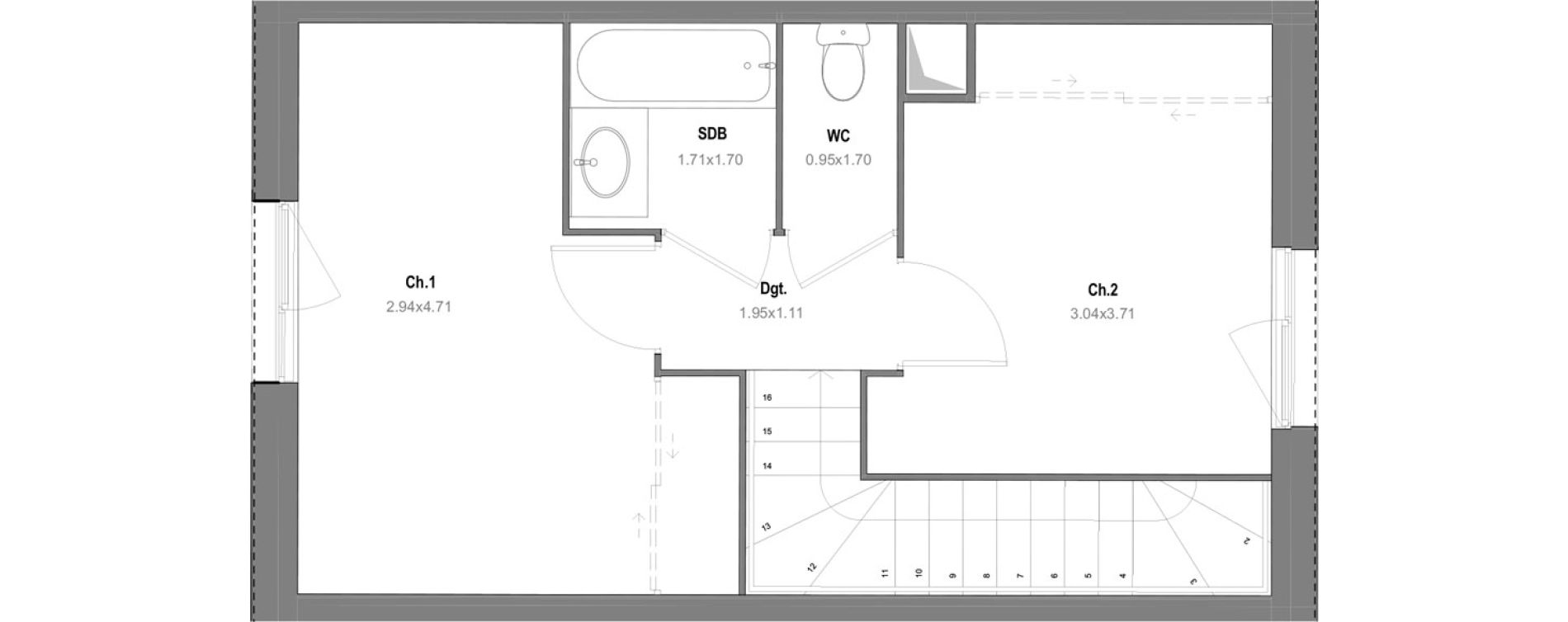 Maison T3 de 64,57 m2 &agrave; Grignon Centre