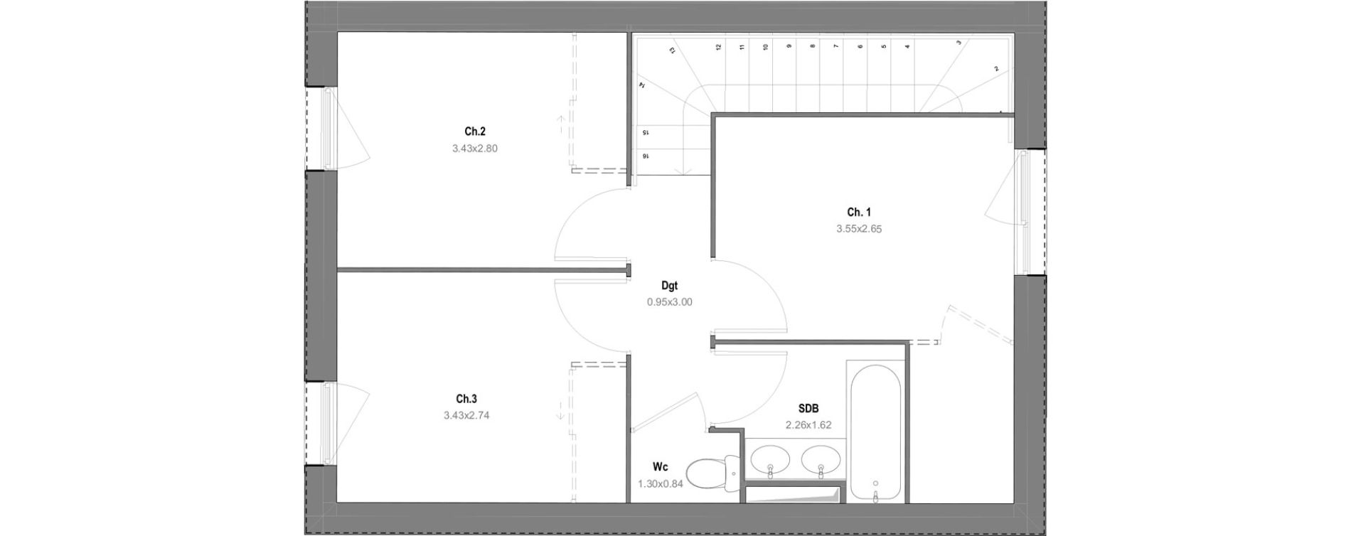 Maison T4 de 78,03 m2 &agrave; Grignon Centre