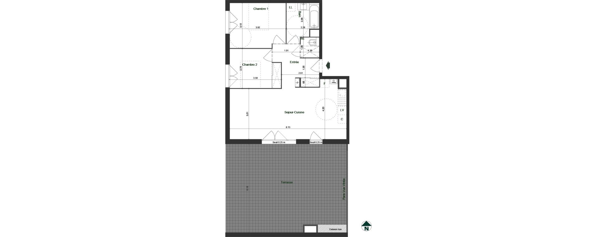 Appartement T3 de 65,33 m2 &agrave; Jacob-Bellecombette Pontet