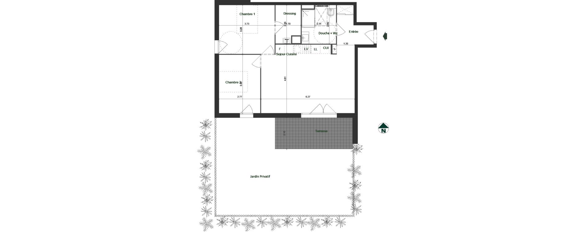 Appartement T3 de 65,78 m2 &agrave; Jacob-Bellecombette Pontet