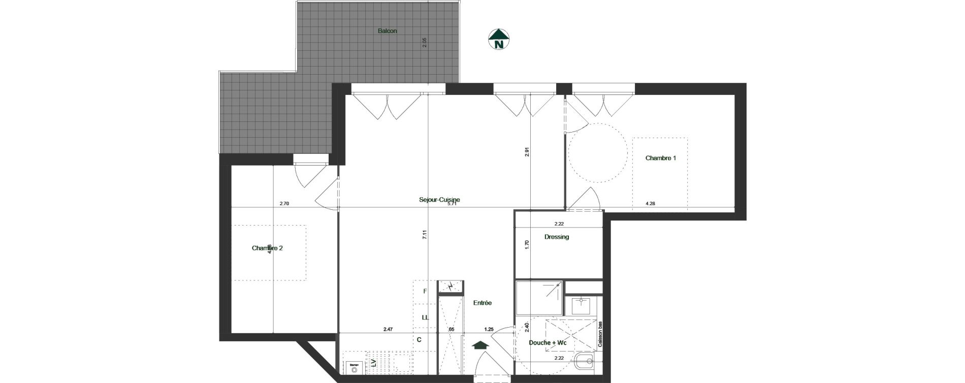 Appartement T3 de 67,45 m2 &agrave; Jacob-Bellecombette Pontet