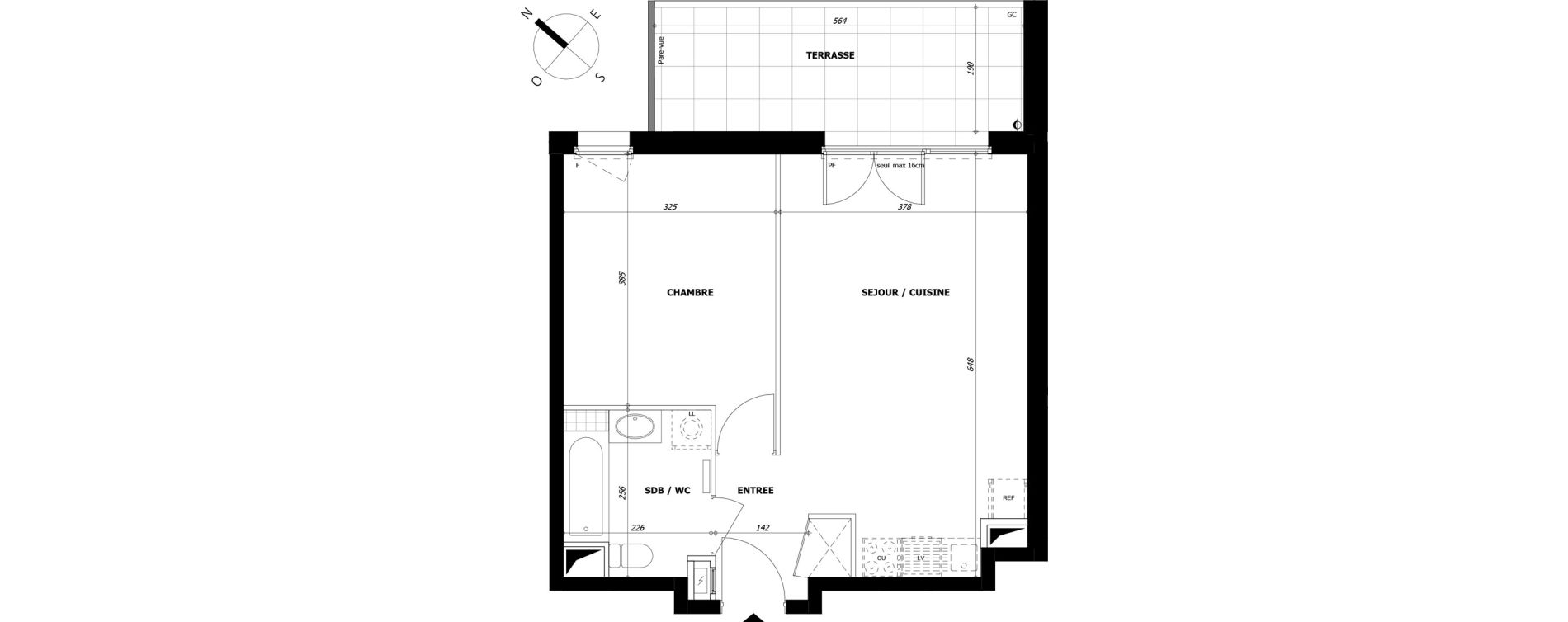 Appartement T2 de 44,53 m2 &agrave; La Motte-Servolex Centre