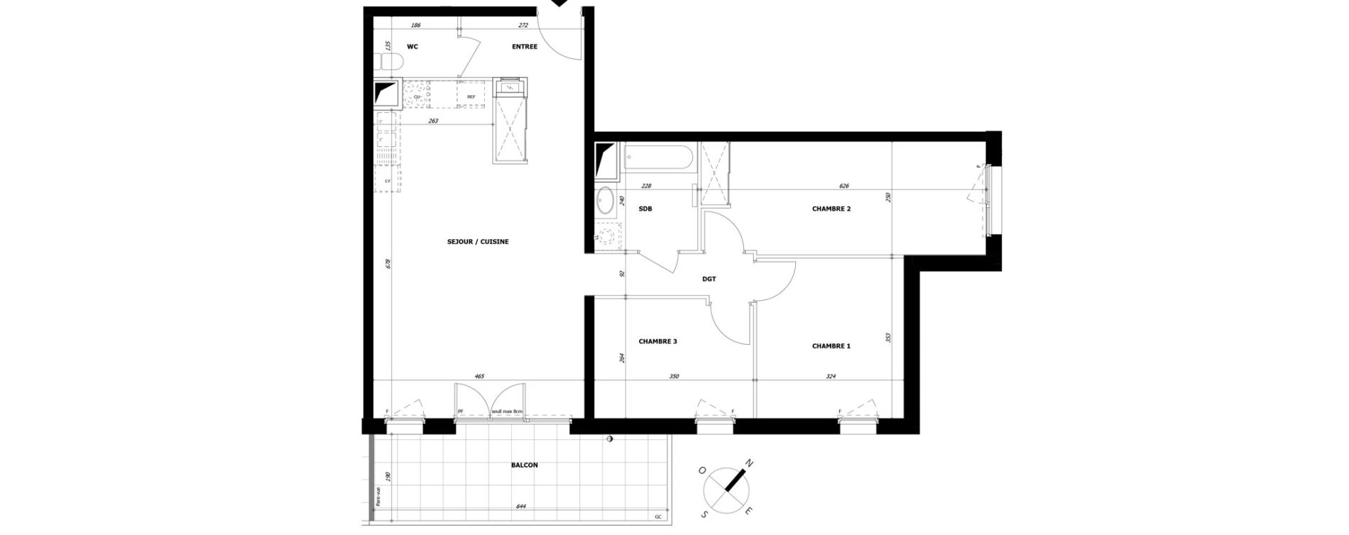 Appartement T4 de 84,49 m2 &agrave; La Motte-Servolex Centre