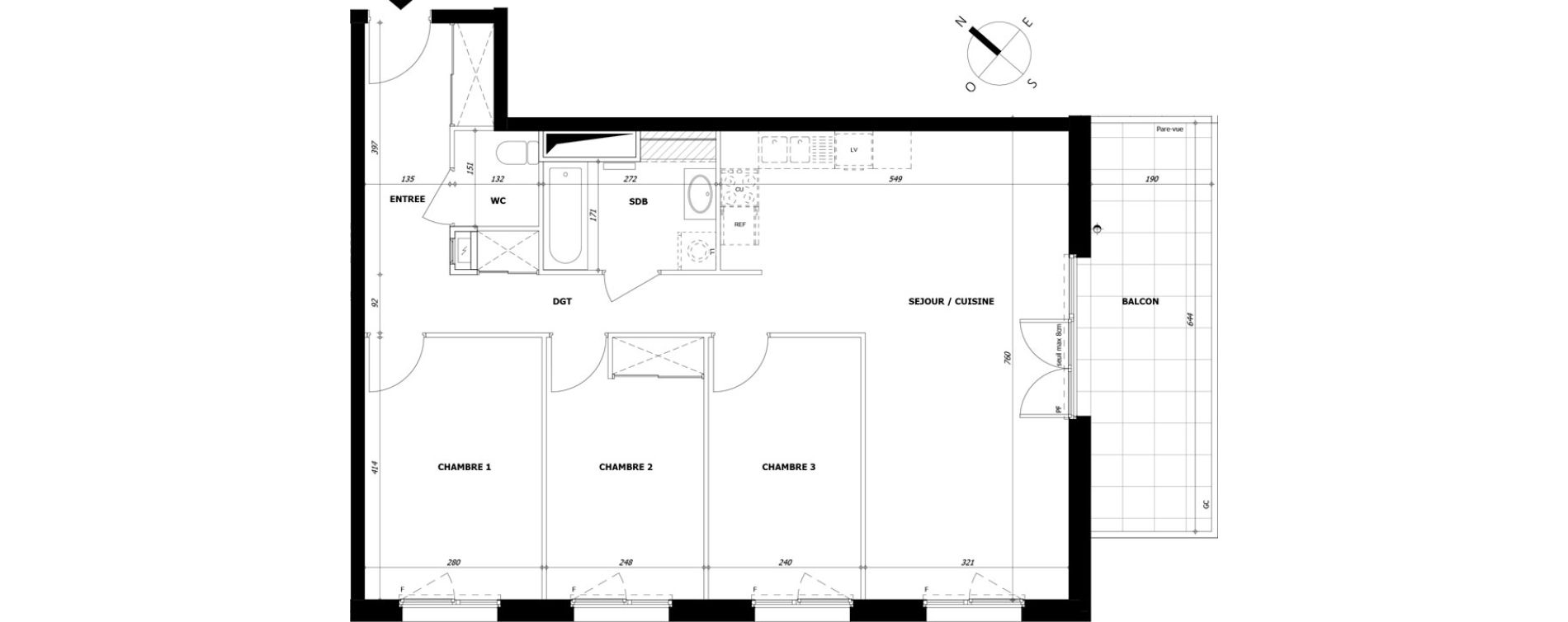 Appartement T4 de 82,13 m2 &agrave; La Motte-Servolex Centre
