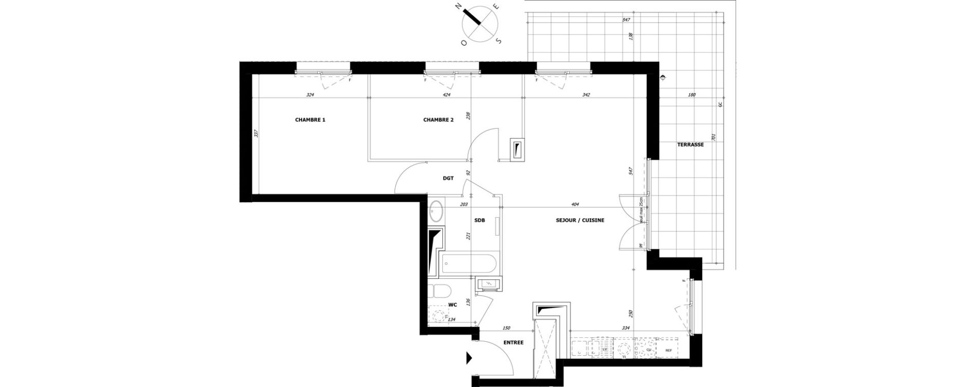 Appartement T3 de 65,17 m2 &agrave; La Motte-Servolex Centre