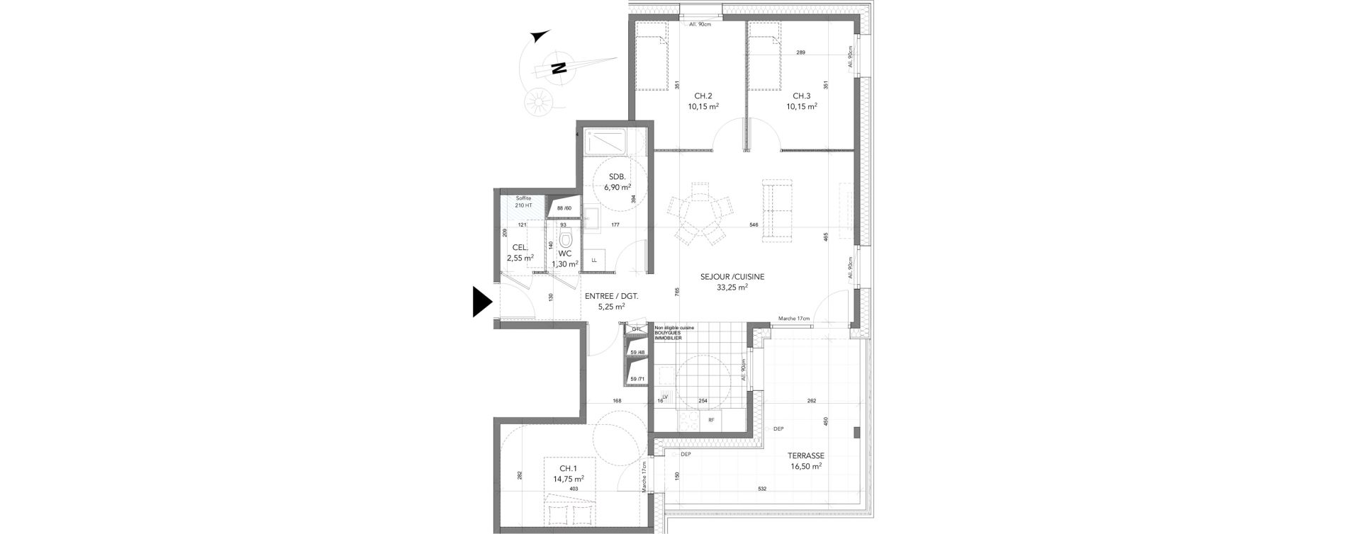 Appartement T4 de 84,30 m2 &agrave; La Motte-Servolex Centre