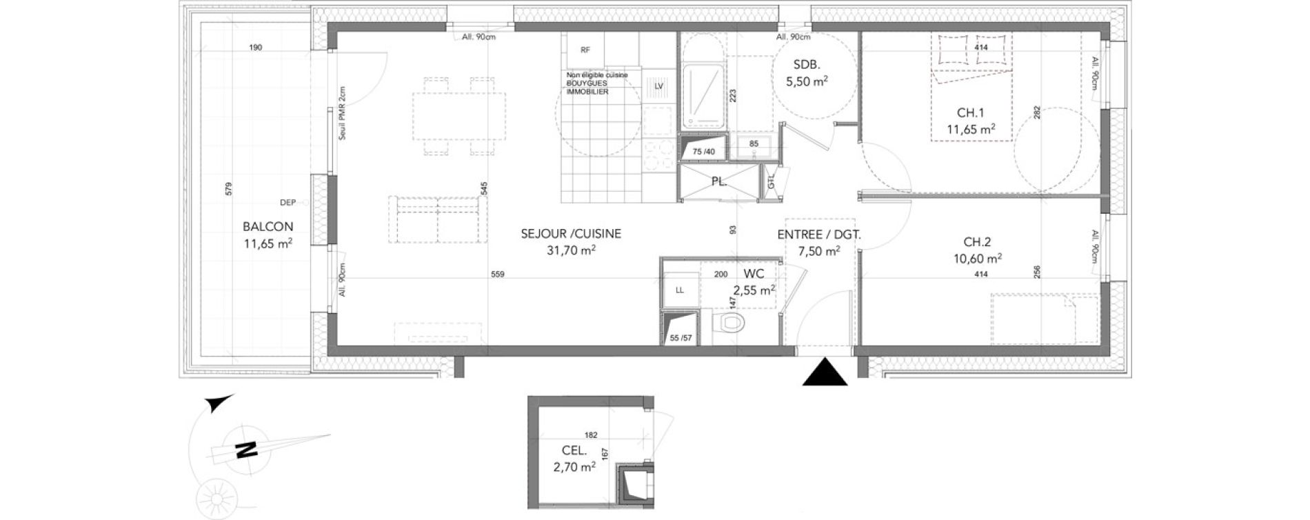 Appartement T3 de 69,50 m2 &agrave; La Motte-Servolex Centre
