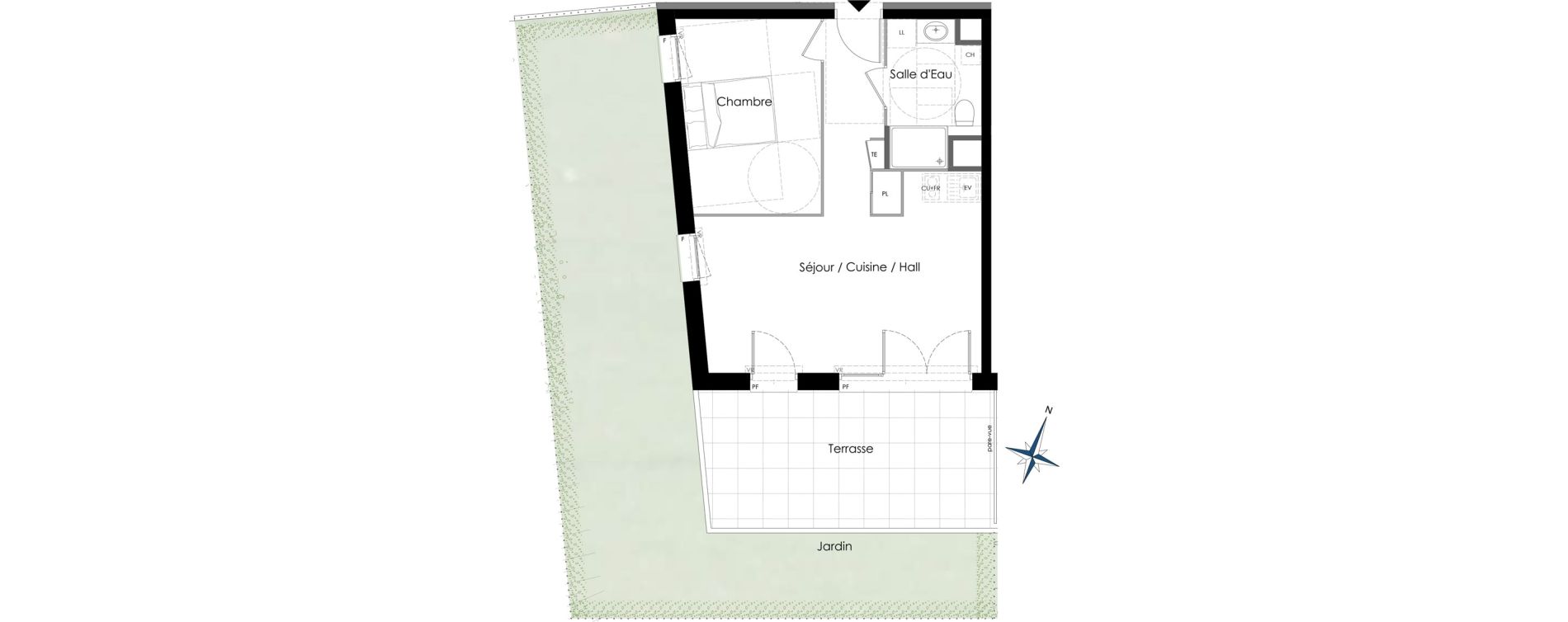 Appartement T2 de 47,43 m2 &agrave; La Motte-Servolex Centre