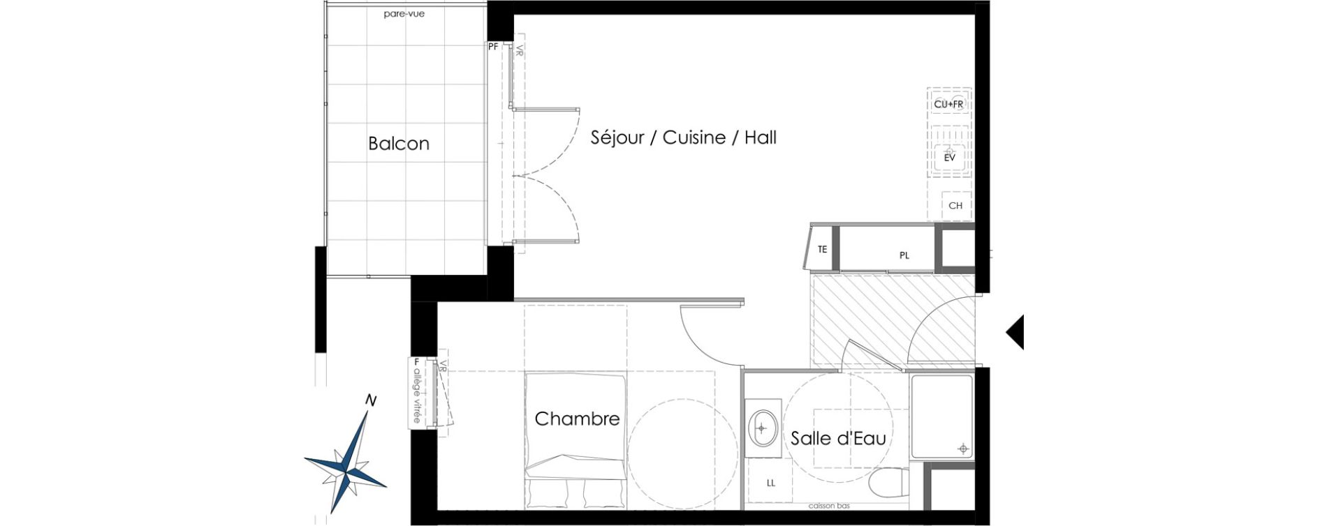 Appartement T2 de 43,82 m2 à La Motte-Servolex Centre
