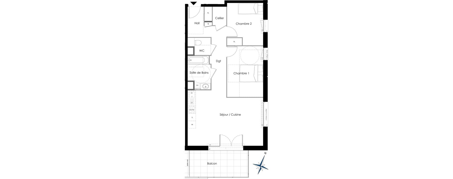 Appartement T3 de 65,65 m2 &agrave; La Motte-Servolex Centre