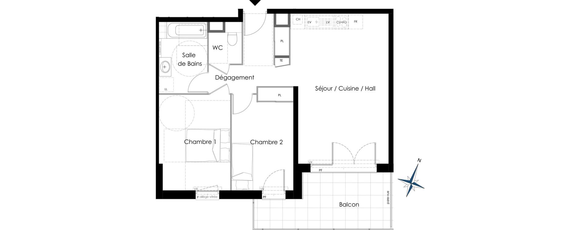 Appartement T3 de 63,63 m2 &agrave; La Motte-Servolex Centre