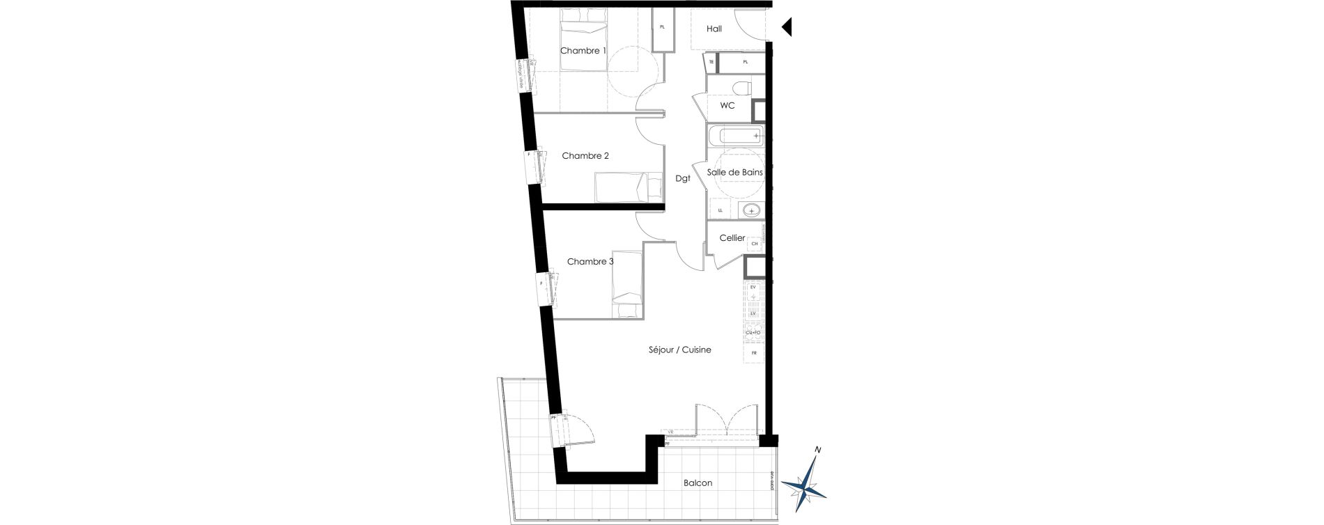 Appartement T4 de 81,88 m2 à La Motte-Servolex Centre