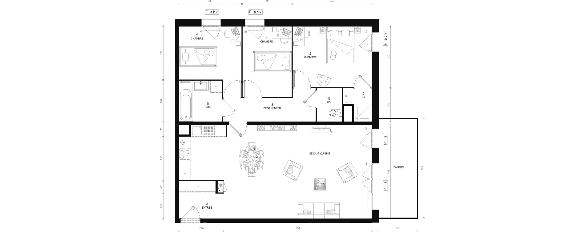 Appartement T4 de 92,15 m2 au Bourget-Du-Lac Centre