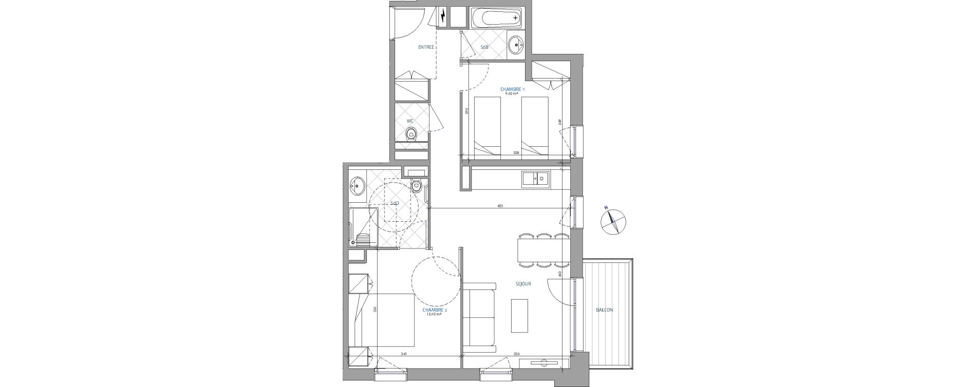 Appartement T3 de 60,24 m2 aux Avanchers-Valmorel Valmorel