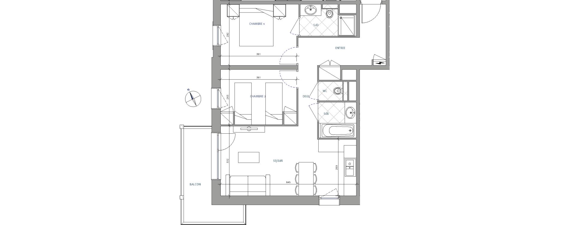 Appartement T3 de 59,71 m2 aux Avanchers-Valmorel Valmorel