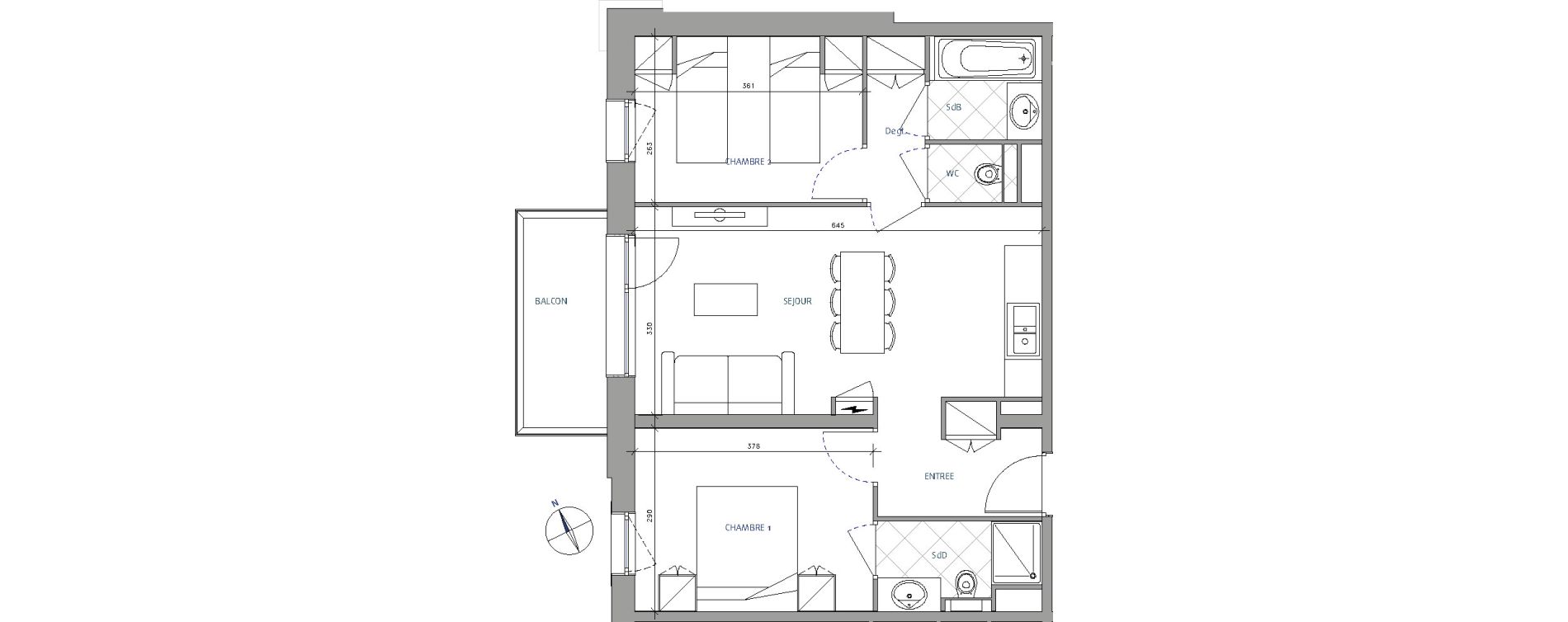Appartement T3 de 54,95 m2 aux Avanchers-Valmorel Valmorel