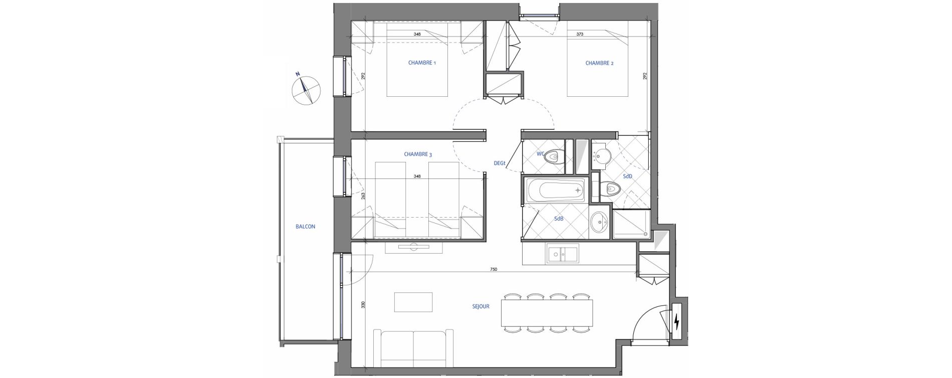 Appartement T4 de 67,97 m2 aux Avanchers-Valmorel Valmorel