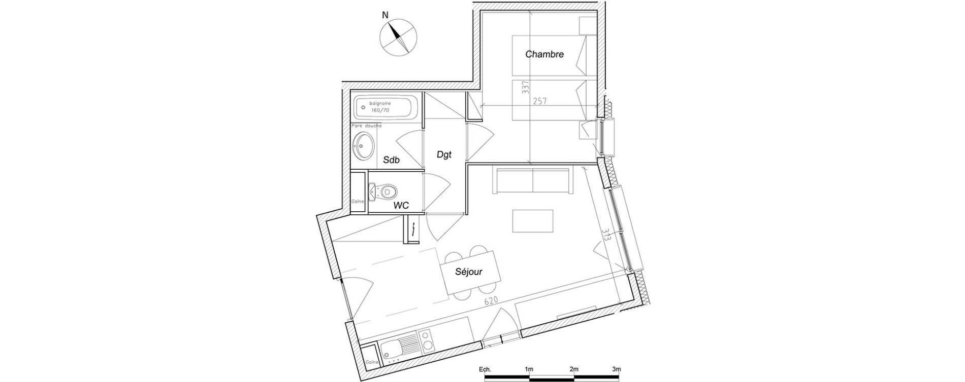 Appartement T2 de 36,55 m2 &agrave; M&acirc;cot-La-Plagne Centre