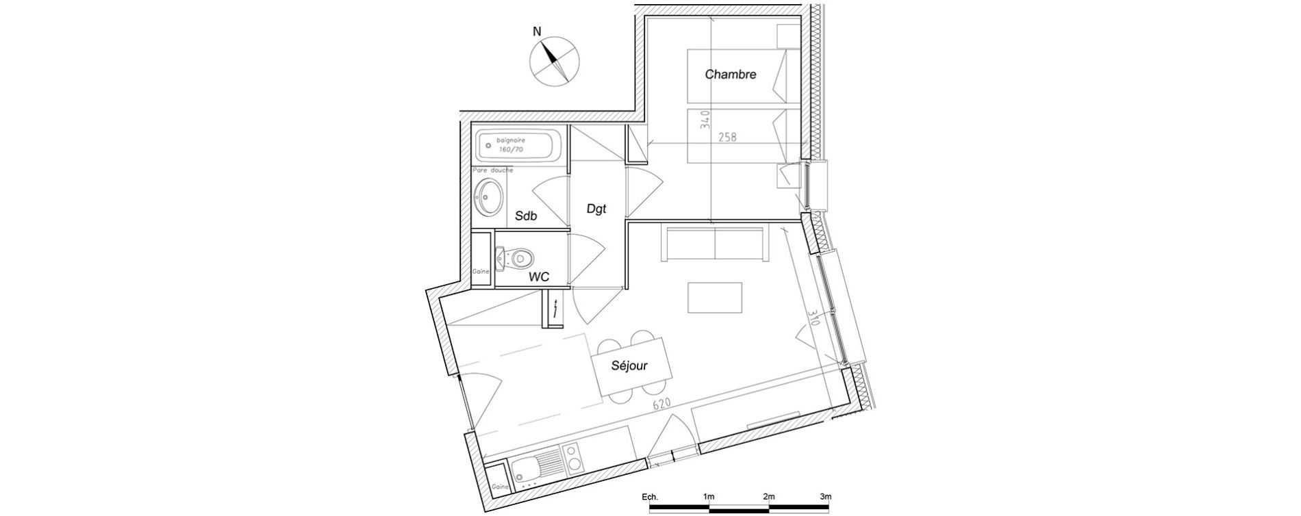 Appartement T2 de 36,55 m2 &agrave; M&acirc;cot-La-Plagne Centre