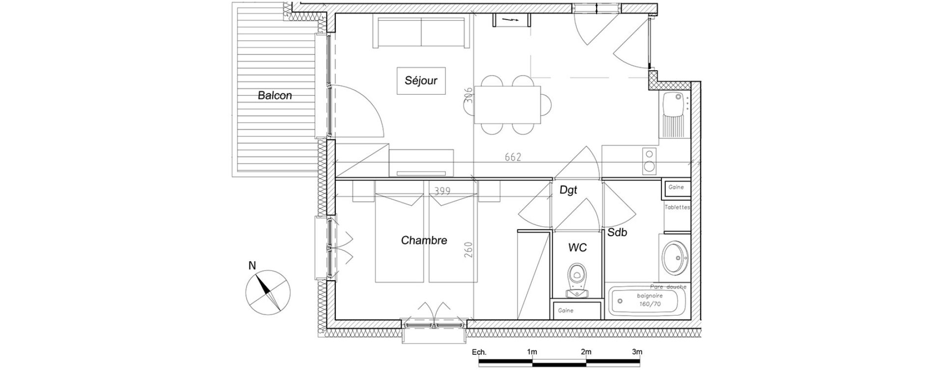 Appartement T2 de 35,94 m2 &agrave; M&acirc;cot-La-Plagne Centre