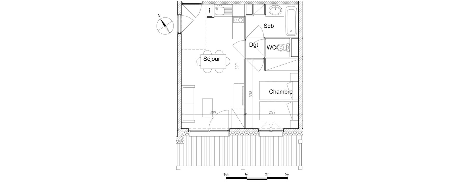 Appartement T2 meubl&eacute; de 33,83 m2 &agrave; M&acirc;cot-La-Plagne Centre