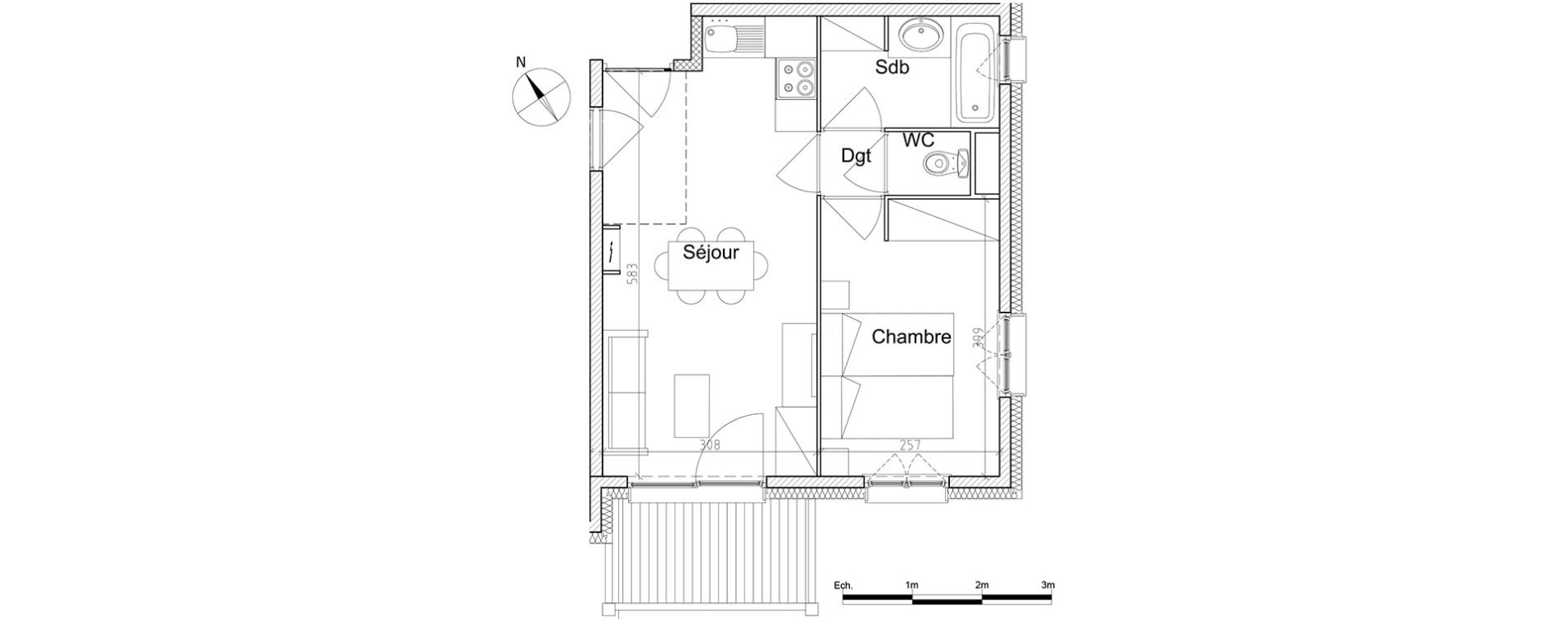 Appartement T2 de 36,03 m2 &agrave; M&acirc;cot-La-Plagne Centre