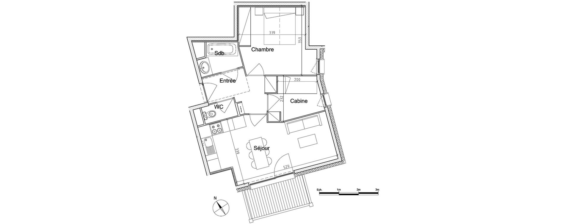 Appartement T2 de 46,47 m2 &agrave; M&acirc;cot-La-Plagne Centre
