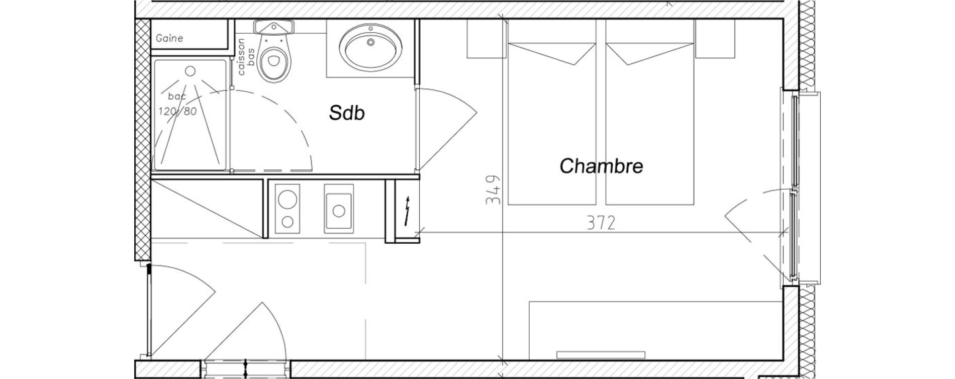 Appartement T1 meubl&eacute; de 22,21 m2 &agrave; M&acirc;cot-La-Plagne Centre