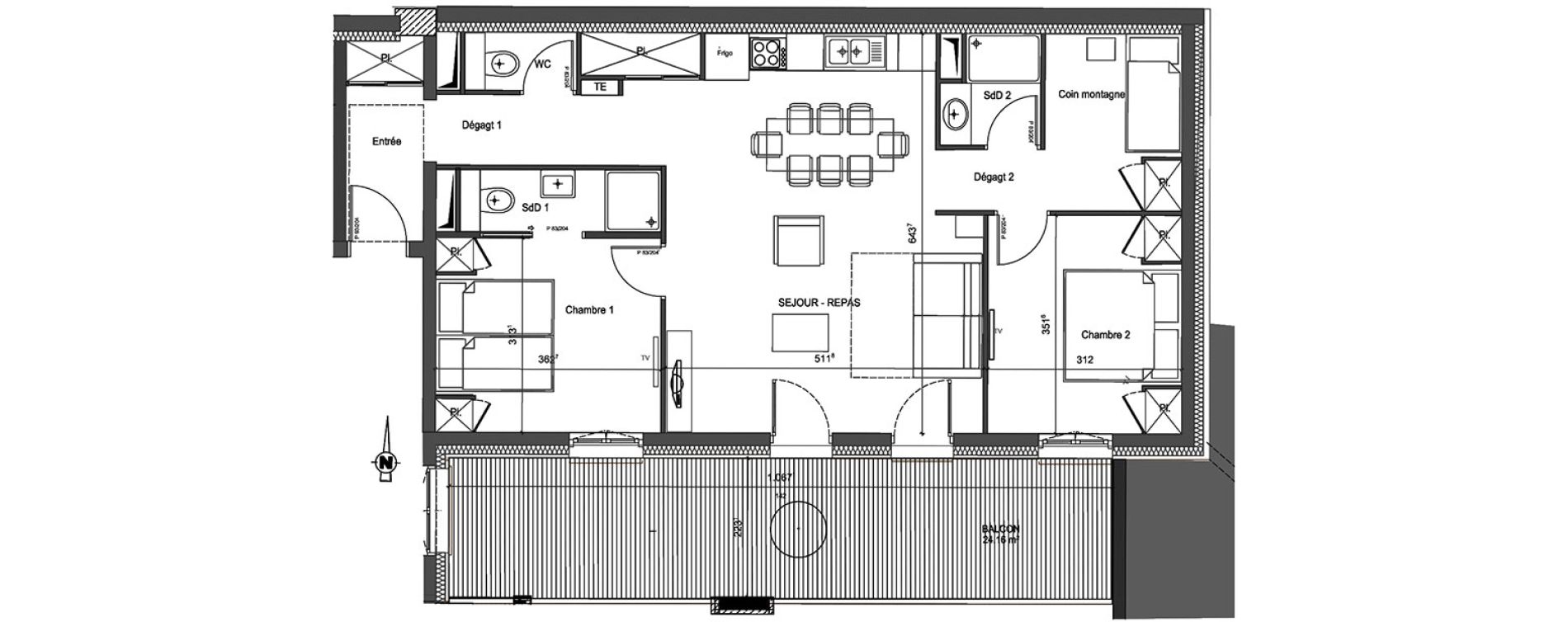 Appartement T3 bis de 76,34 m2 &agrave; Montvalezan La rosi&egrave;re