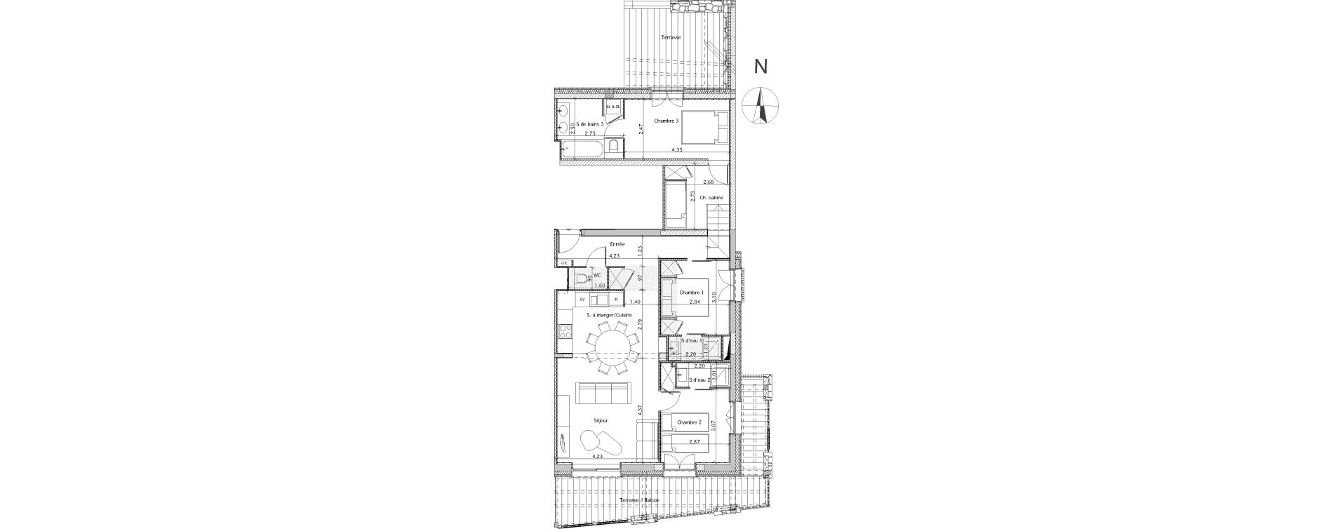 Appartement T4 bis de 86,84 m2 &agrave; Montvalezan La rosi&egrave;re