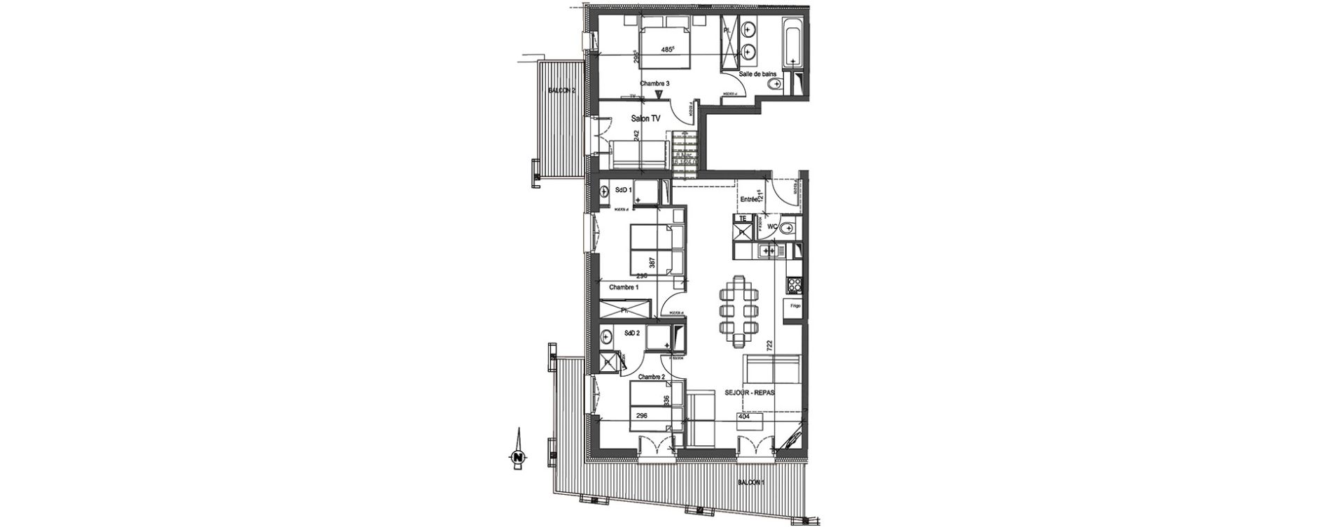 Appartement T4 de 91,02 m2 &agrave; Montvalezan La rosi&egrave;re