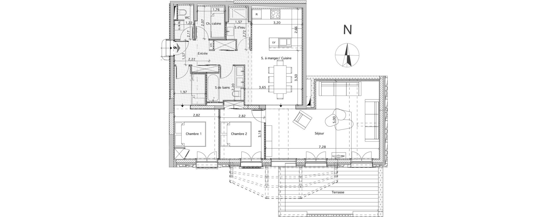 Appartement T3 bis de 96,35 m2 &agrave; Montvalezan La rosi&egrave;re