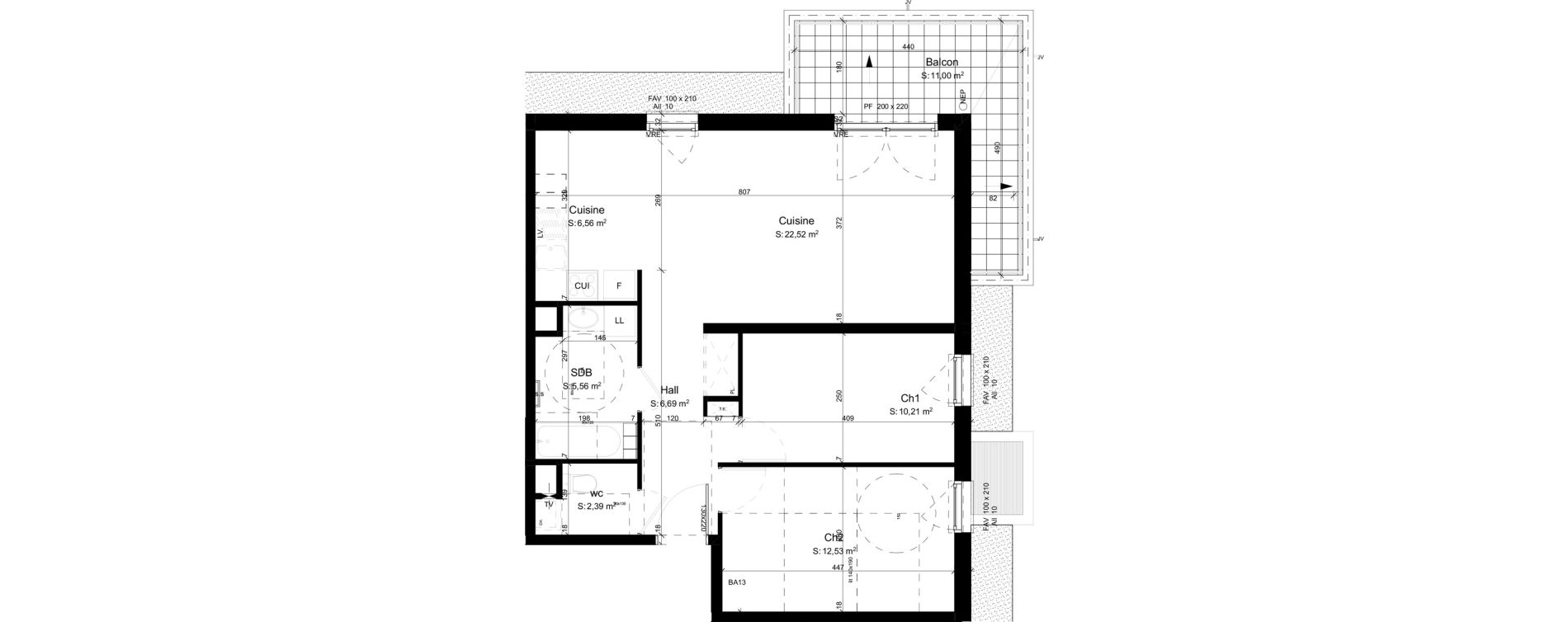 Appartement T3 de 66,46 m2 &agrave; Mouxy Centre
