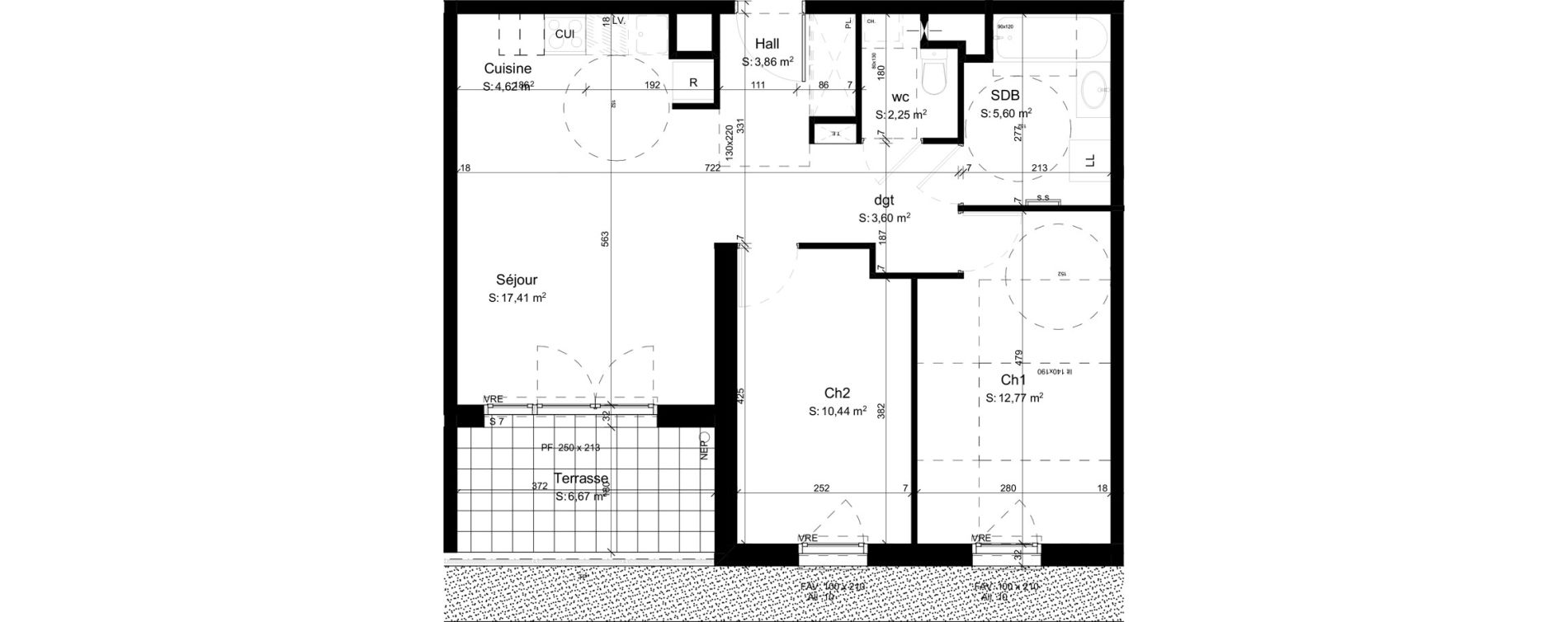 Appartement T3 de 60,55 m2 &agrave; Mouxy Centre