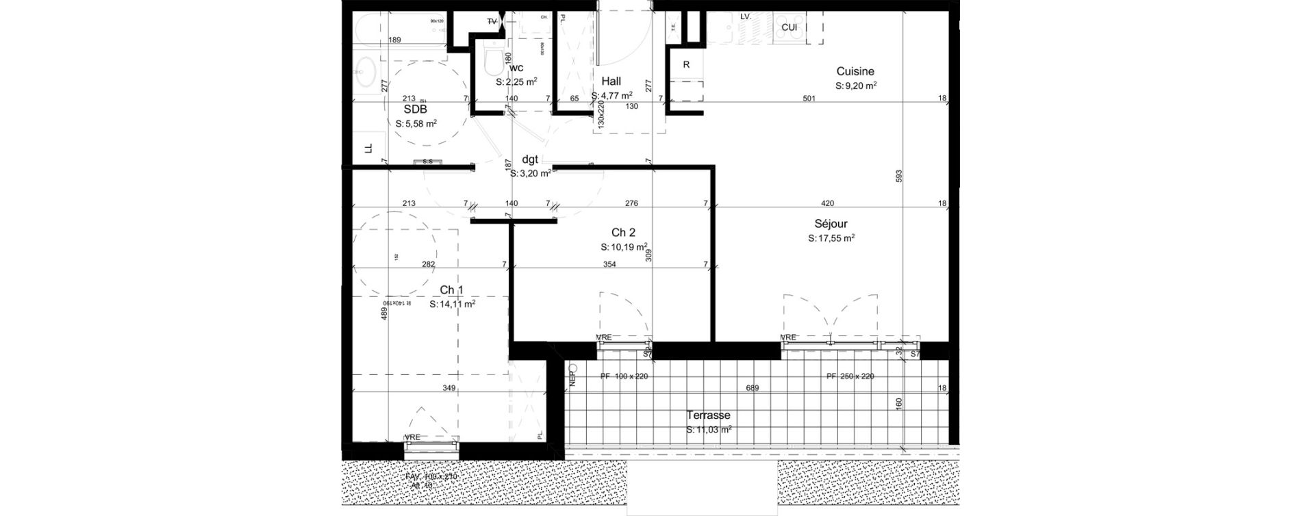Appartement T3 de 66,85 m2 &agrave; Mouxy Centre