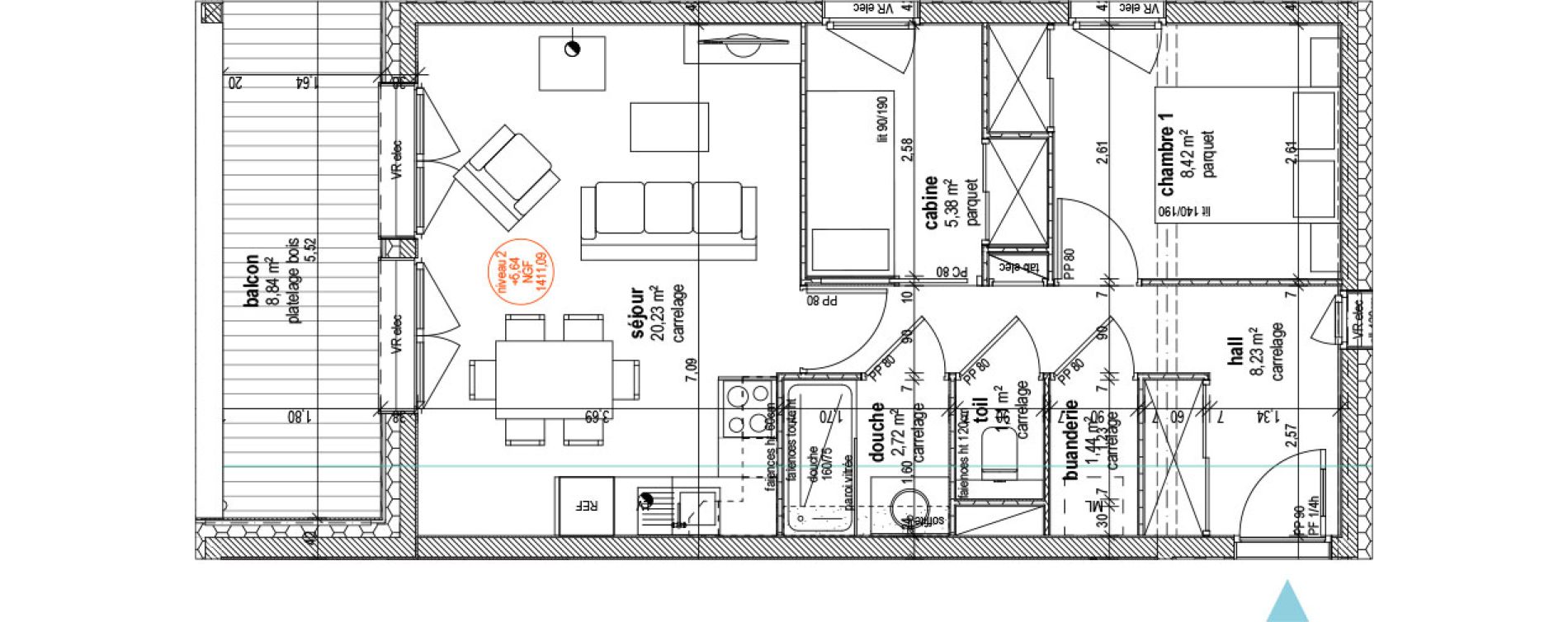 Appartement T2 bis de 47,53 m2 &agrave; Pralognan-La-Vanoise Centre