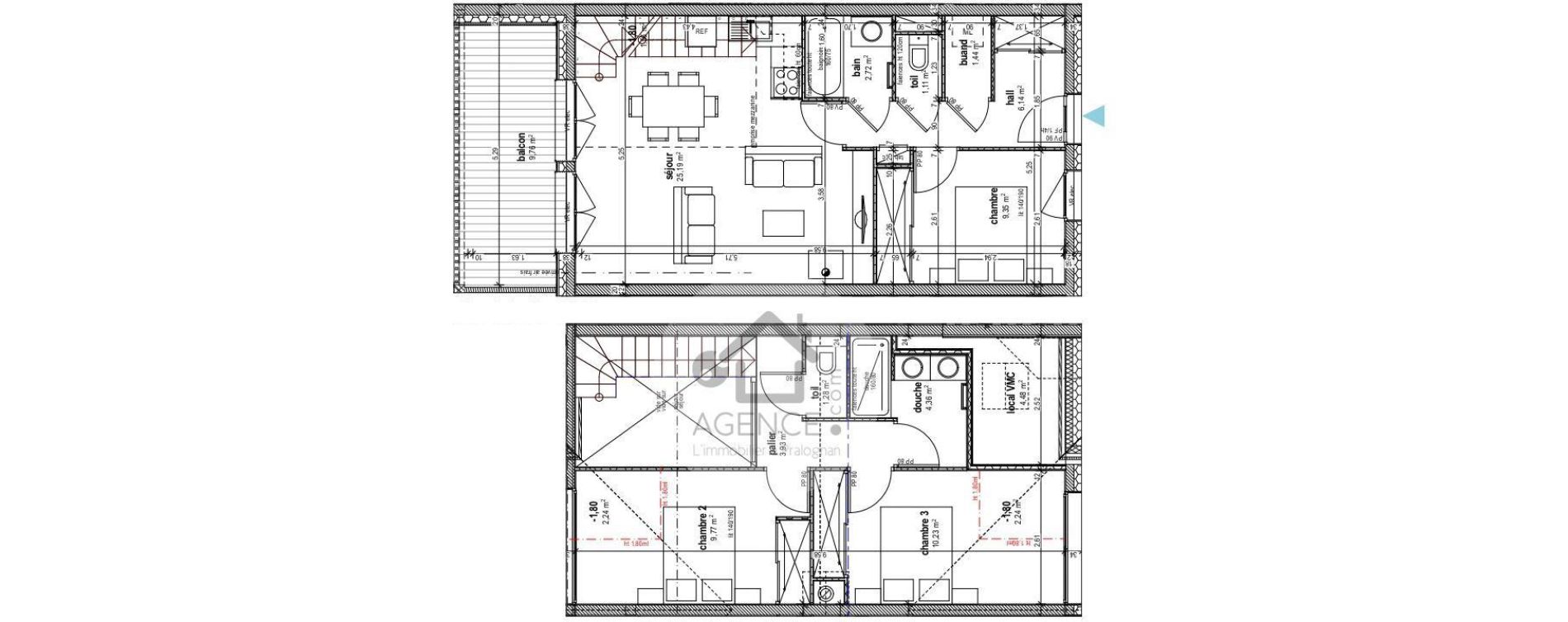 Duplex T4 de 75,52 m2 &agrave; Pralognan-La-Vanoise Centre