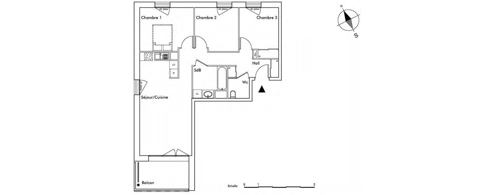 Appartement T4 de 73,40 m2 &agrave; Saint-Alban-Leysse Centre