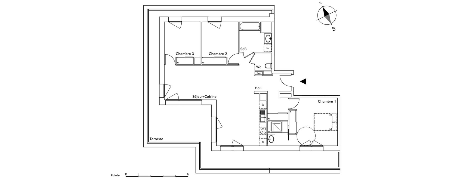 Appartement T4 de 89,05 m2 &agrave; Saint-Alban-Leysse Centre