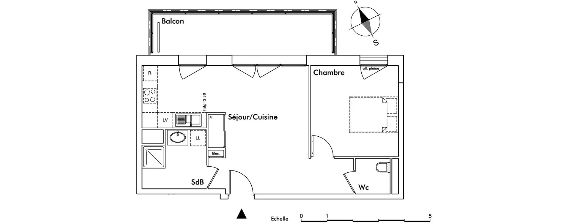 Appartement T2 de 46,60 m2 &agrave; Saint-Alban-Leysse Centre