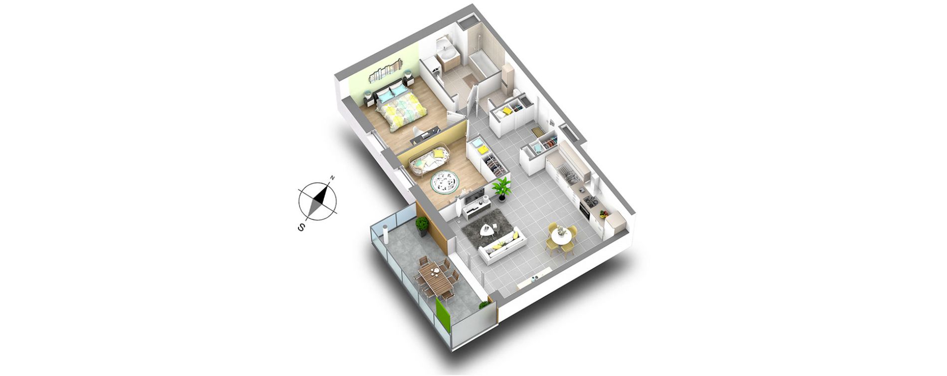 Appartement T3 de 63,50 m2 &agrave; Saint-Alban-Leysse Centre