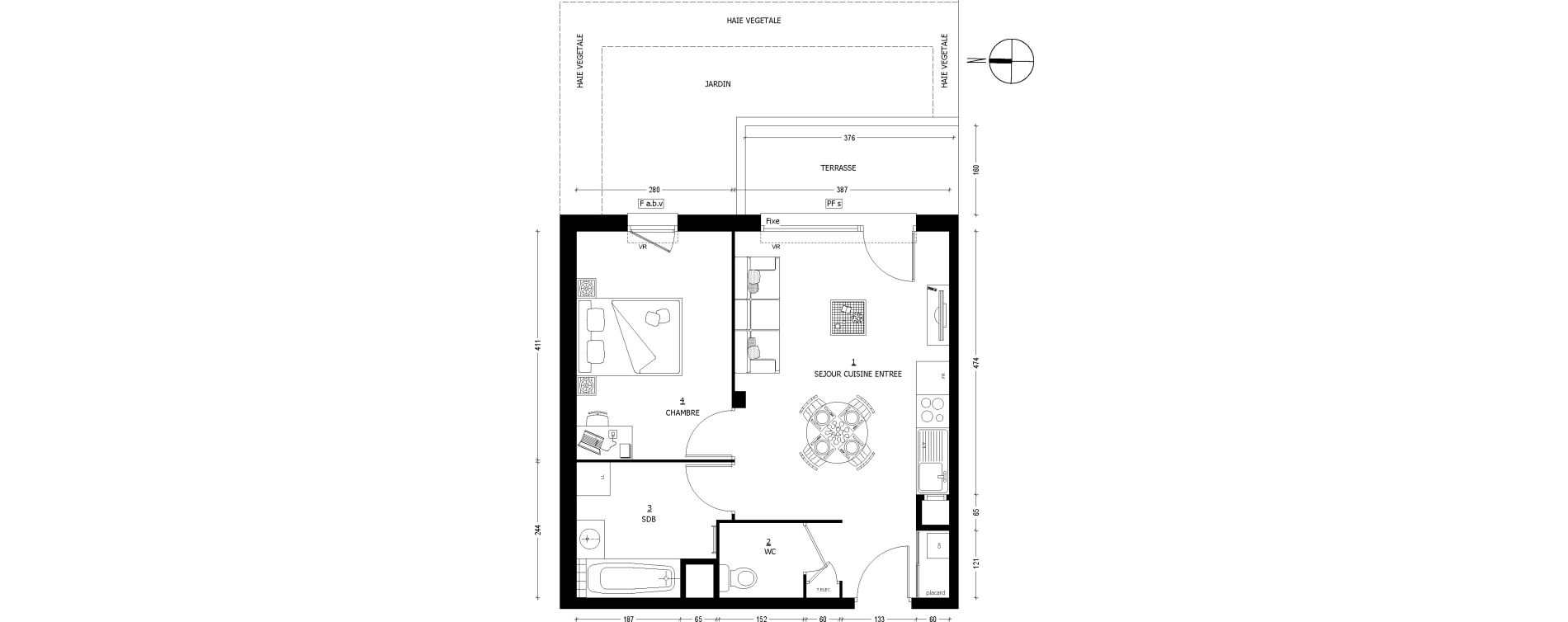 Appartement T2 de 42,54 m2 &agrave; Saint-Baldoph Centre