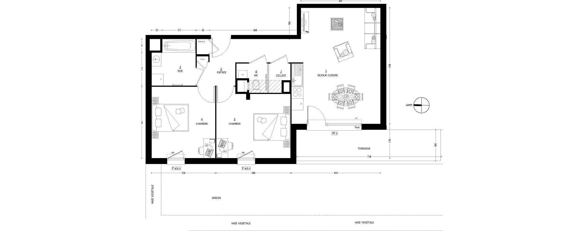 Appartement T3 de 67,41 m2 &agrave; Saint-Baldoph Centre