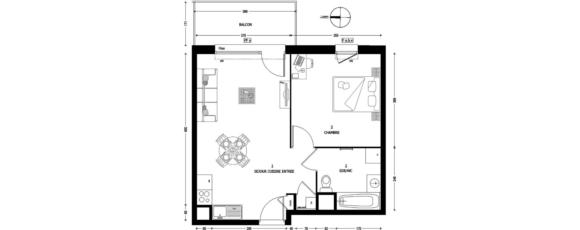 Appartement T2 de 45,00 m2 &agrave; Saint-Baldoph Centre
