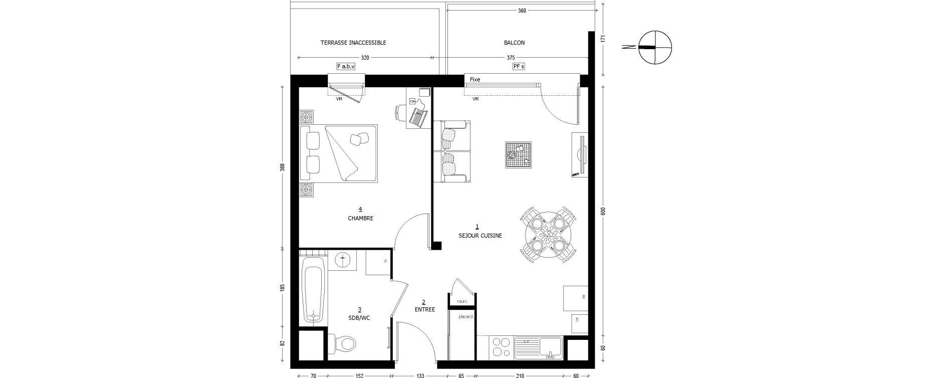 Appartement T2 de 44,33 m2 &agrave; Saint-Baldoph Centre