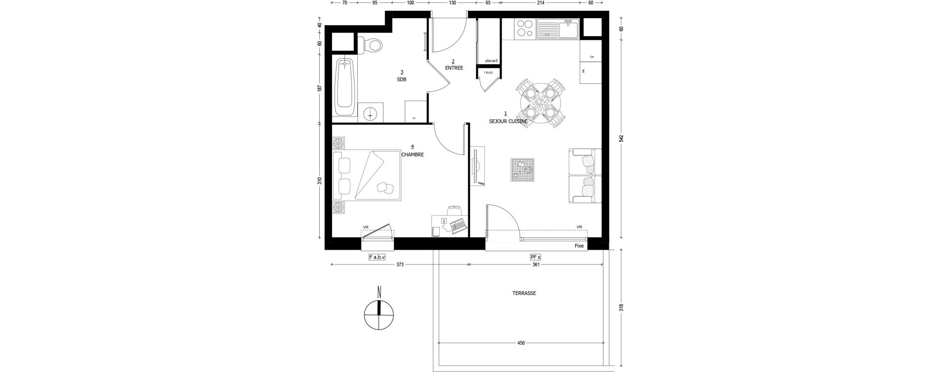 Appartement T2 de 42,16 m2 &agrave; Saint-Baldoph Centre